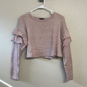 Pink ruffle long sleeve shirt
